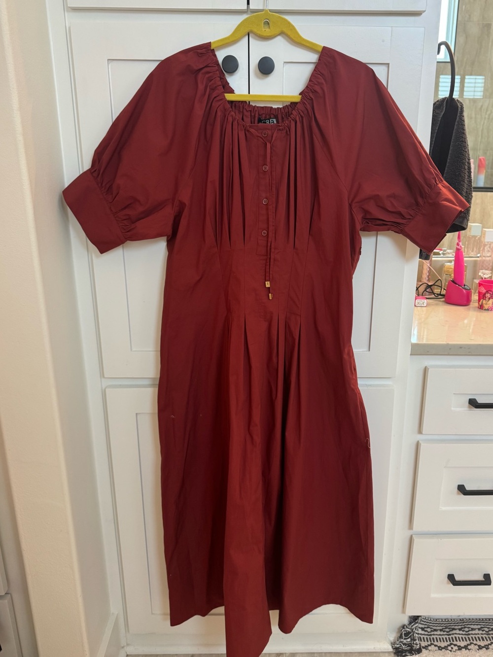 JCrew button front rust dress nwt